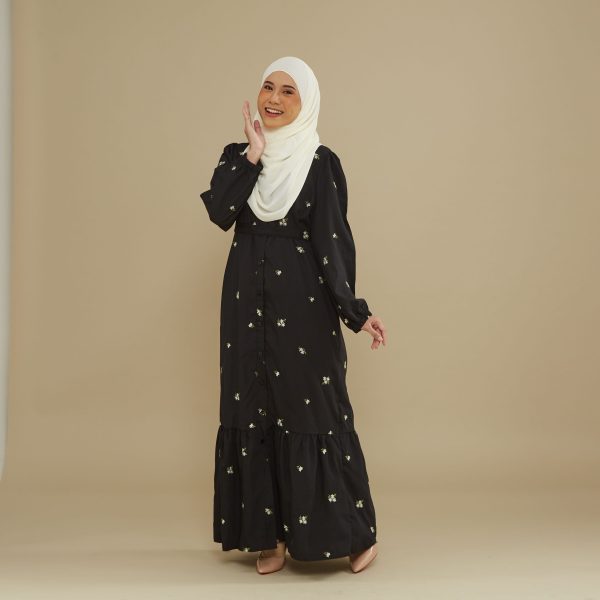 Naeema Embroidery Dress - Black - Image 2