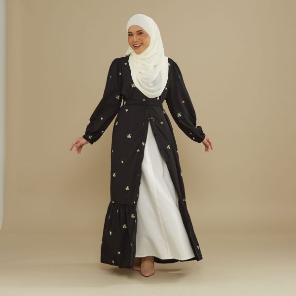 Naeema Embroidery Dress - Black - Image 3