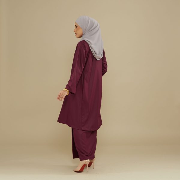 KEMBOJA KURUNG PAHANG - BURGUNDY - Image 3