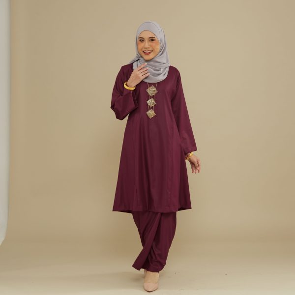 KEMBOJA KURUNG PAHANG - BURGUNDY