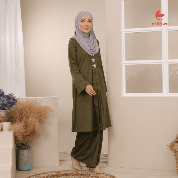 CEMPAKA KEBAYA - DARK OLIVE