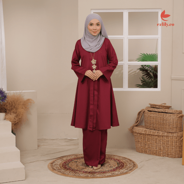 CEMPAKA KEBAYA - MAROON - Image 3